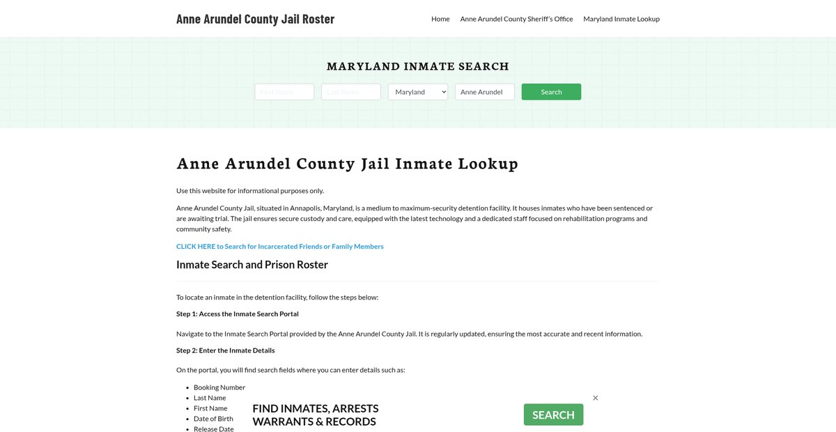 Preview of annearundelcountyjail.org