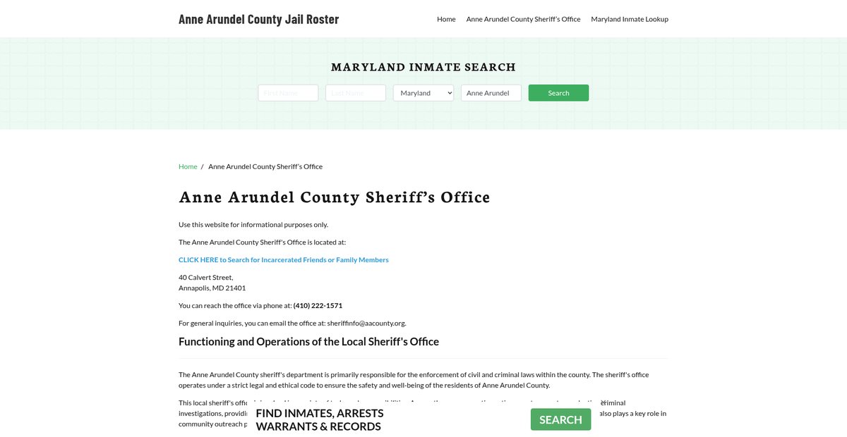 Preview of annearundelcountyjail.org