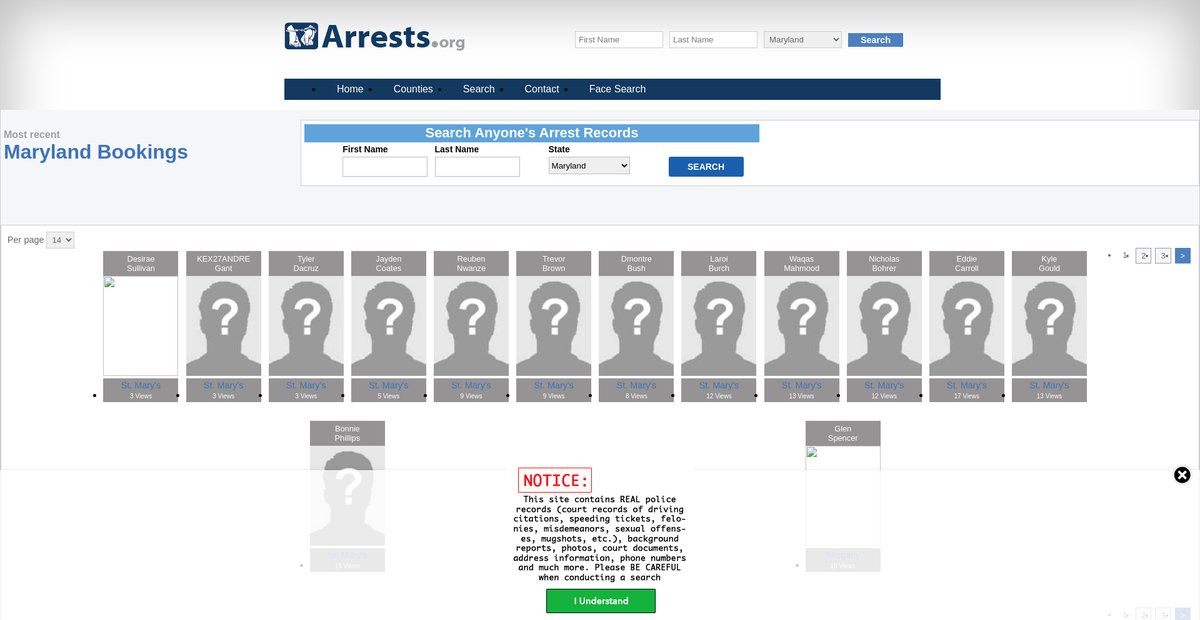 Preview of maryland.arrests.org