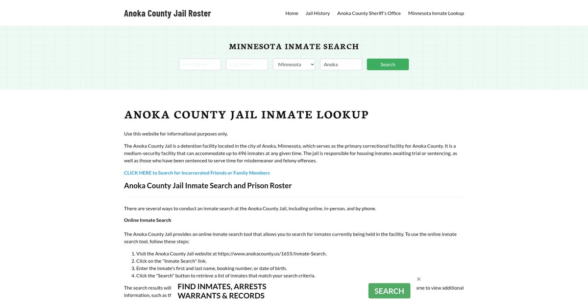 Preview of anokacountyjail.org