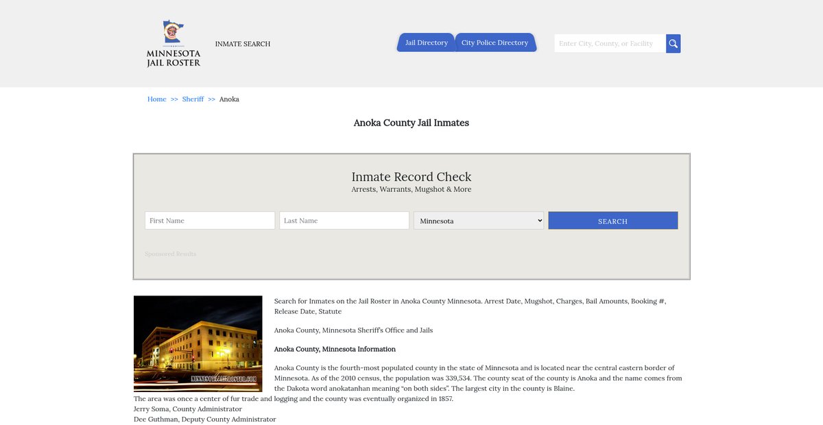 Preview of minnesotajailroster.com