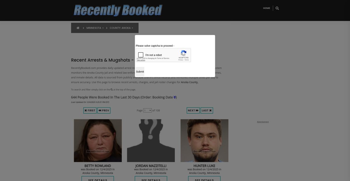 Preview of recentlybooked.com