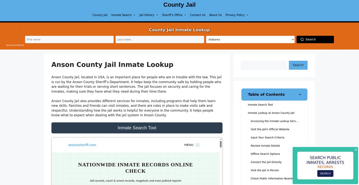Preview of anson.countyjail.org