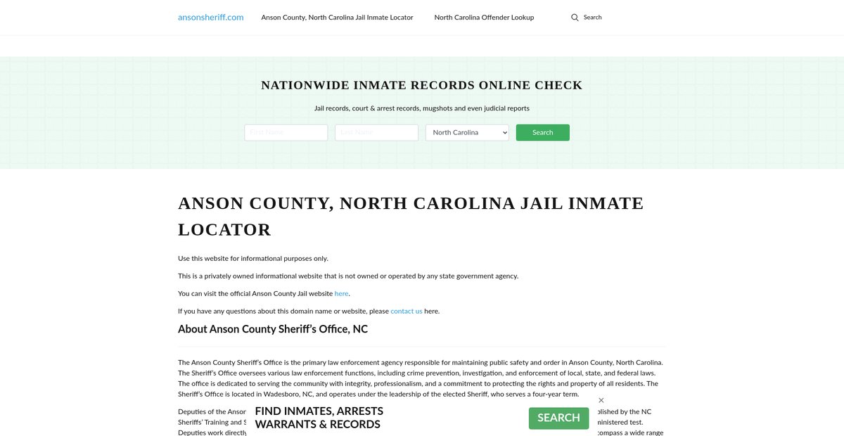 Preview of ansonsheriff.com