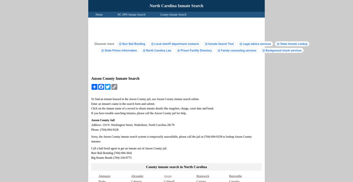 Preview of ncinmatesearch.org