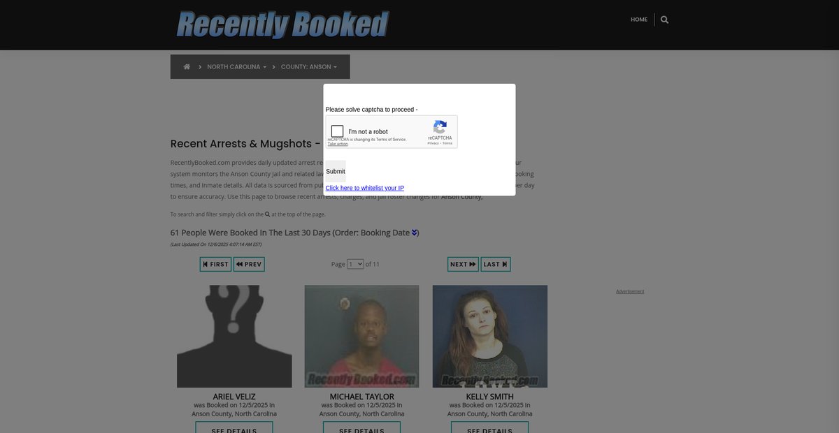 Preview of recentlybooked.com