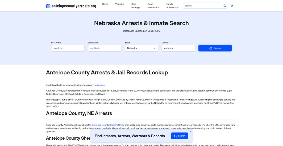 Preview of antelopecountyarrests.org