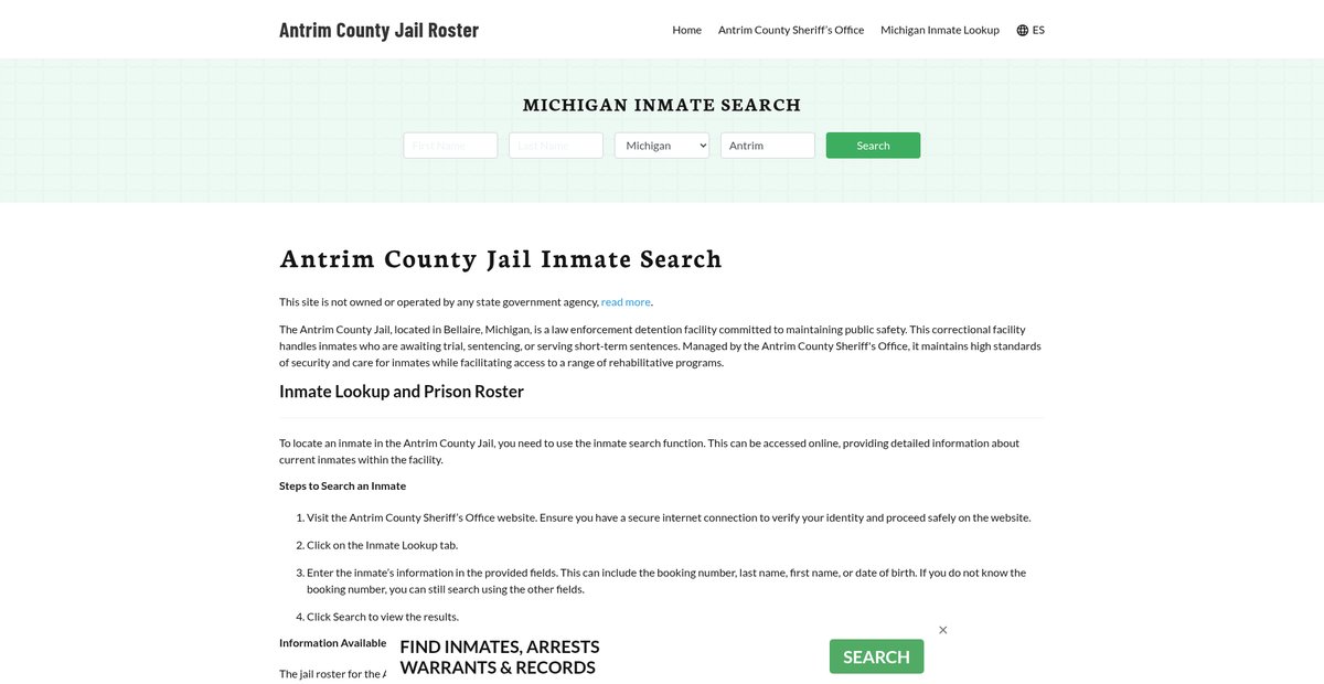 Preview of antrimcountyjail.org