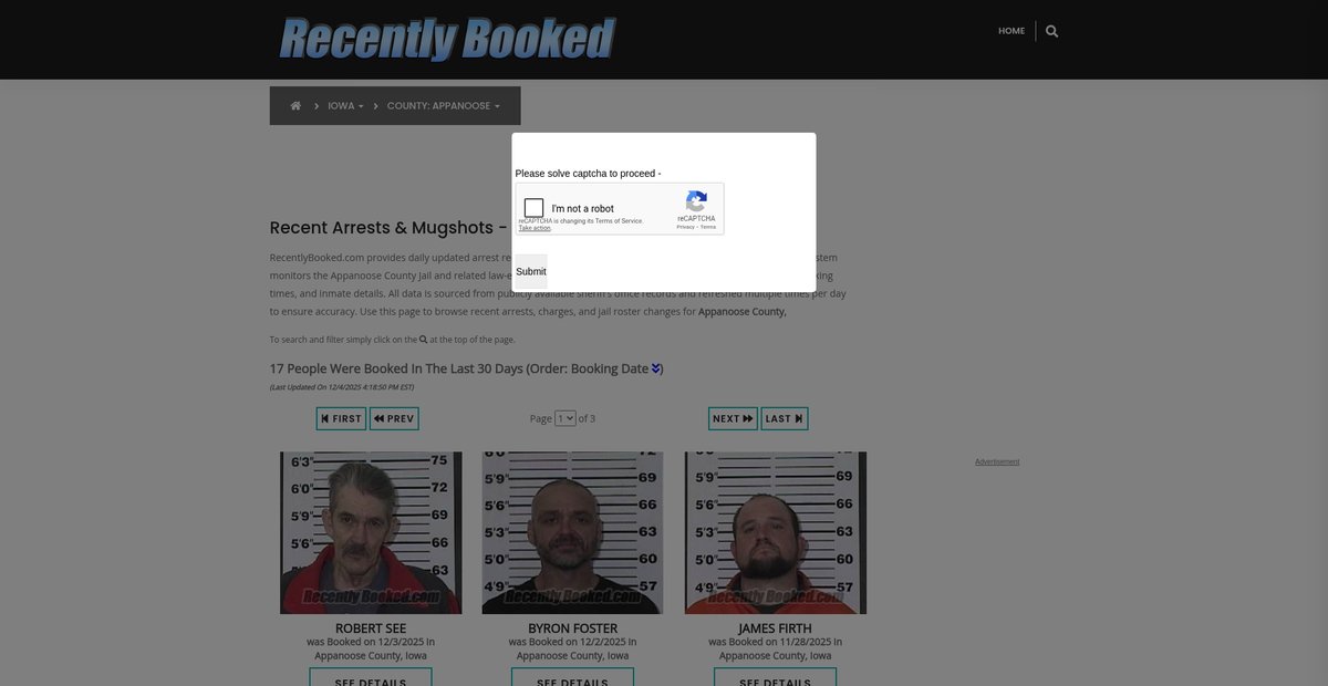 Preview of recentlybooked.com