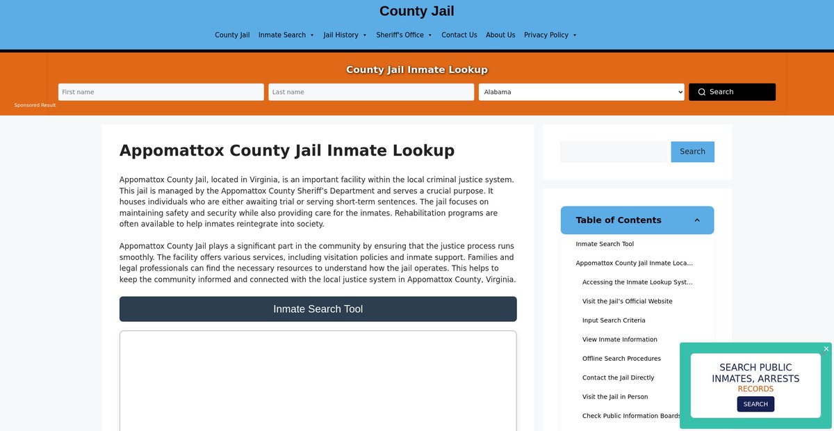 Preview of appomattox.countyjail.org