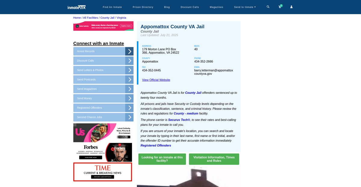 Preview of inmateaid.com