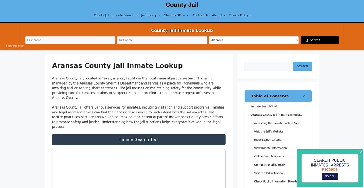 Preview of aransas.countyjail.org