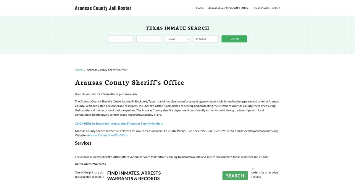 Preview of aransascountyjail.org