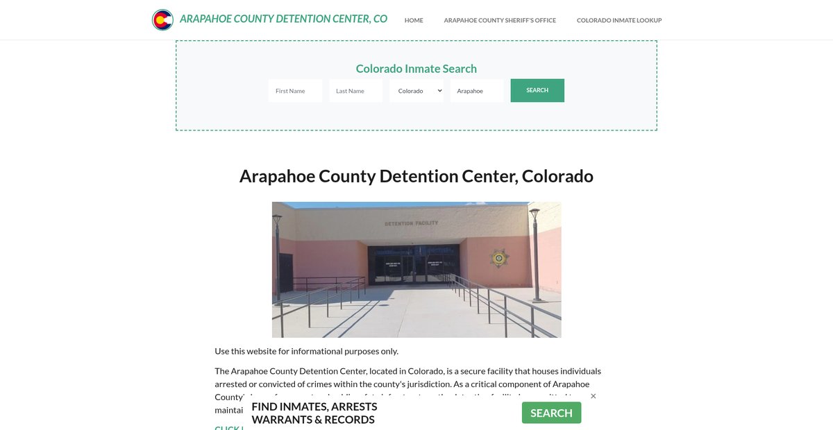 Preview of arapahoecountydetentionco.org