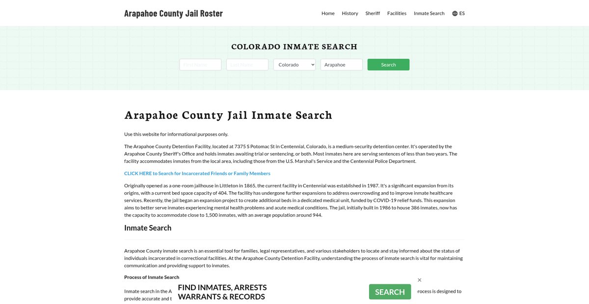 Preview of arapahoecountyjail.org