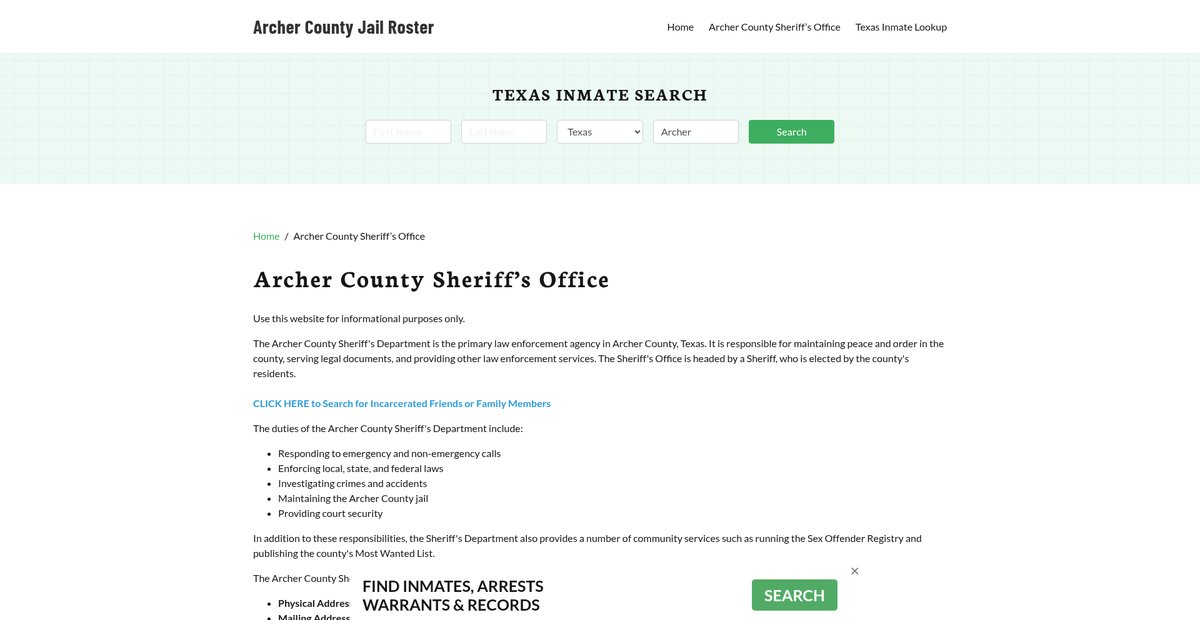 Preview of archercountyjail.org