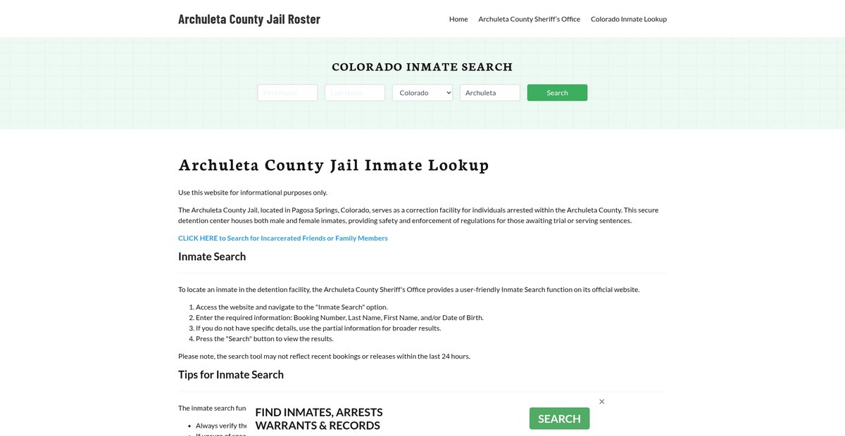 Preview of archuletacountyjail.org