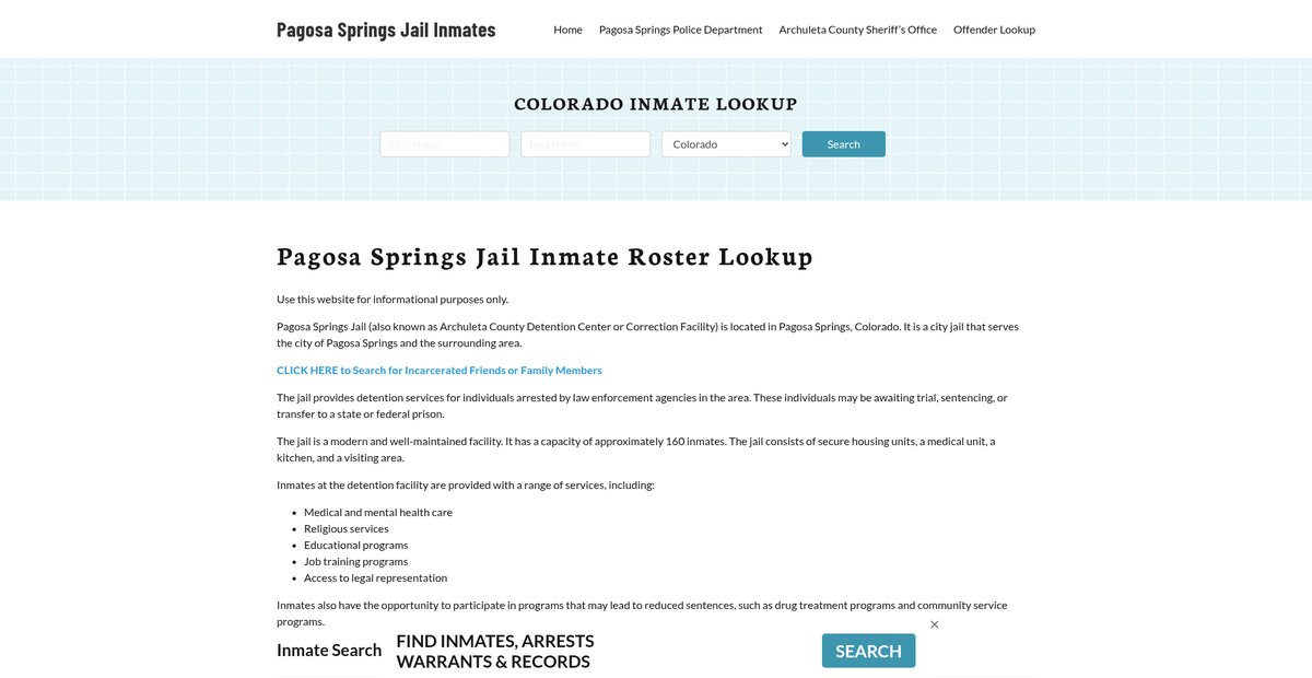 Preview of pagosaspringsjail.org