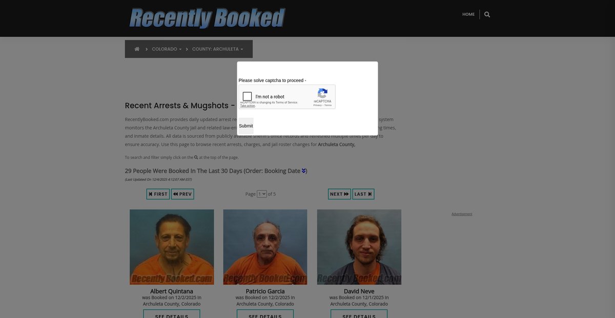 Preview of recentlybooked.com