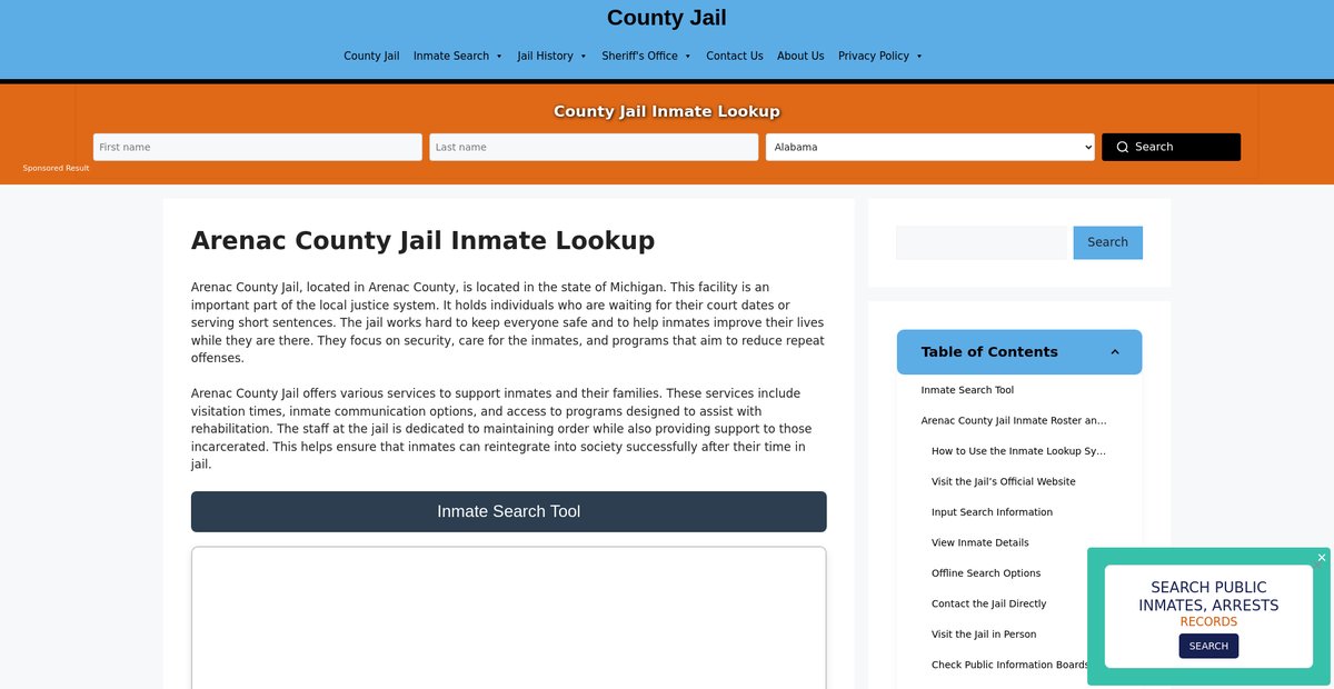 Preview of arenac.countyjail.org