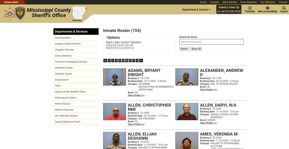 Preview of mississippicountysheriffar.org