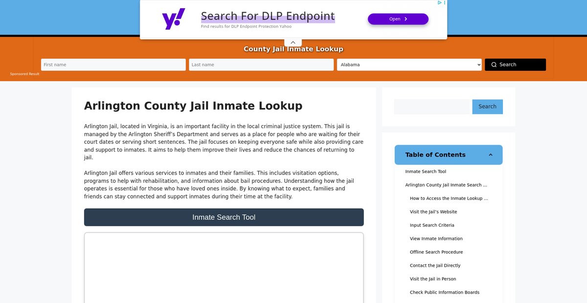 Preview of arlington.countyjail.org