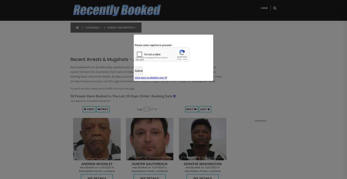 Preview of recentlybooked.com