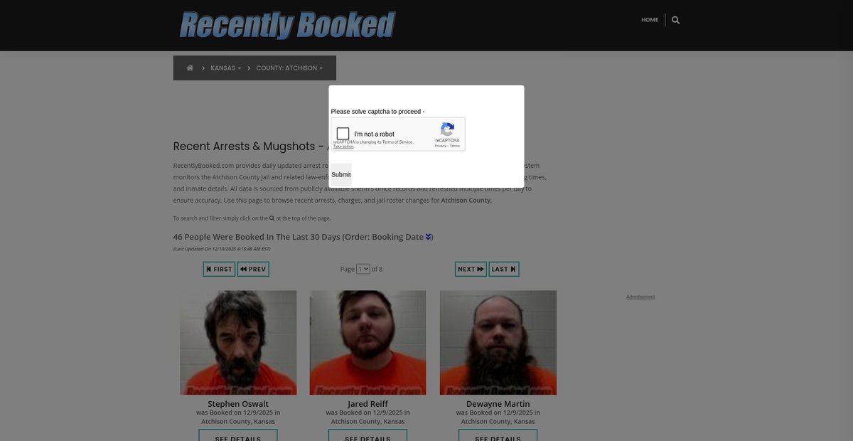 Preview of recentlybooked.com