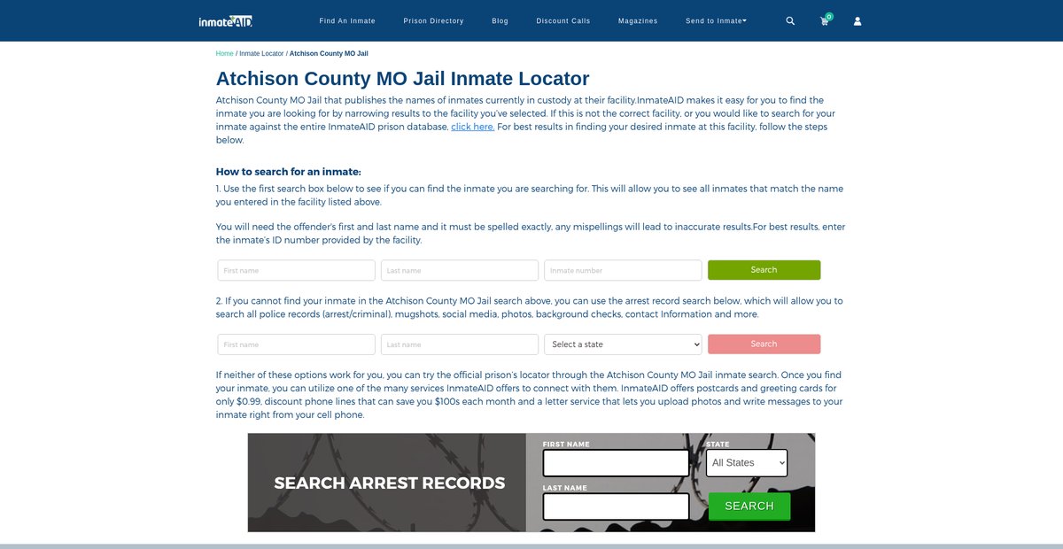Preview of inmateaid.com
