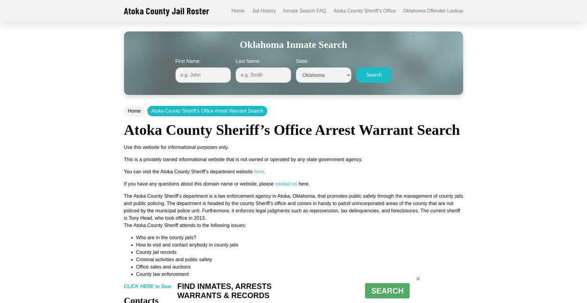 Preview of atokacountysheriff.com