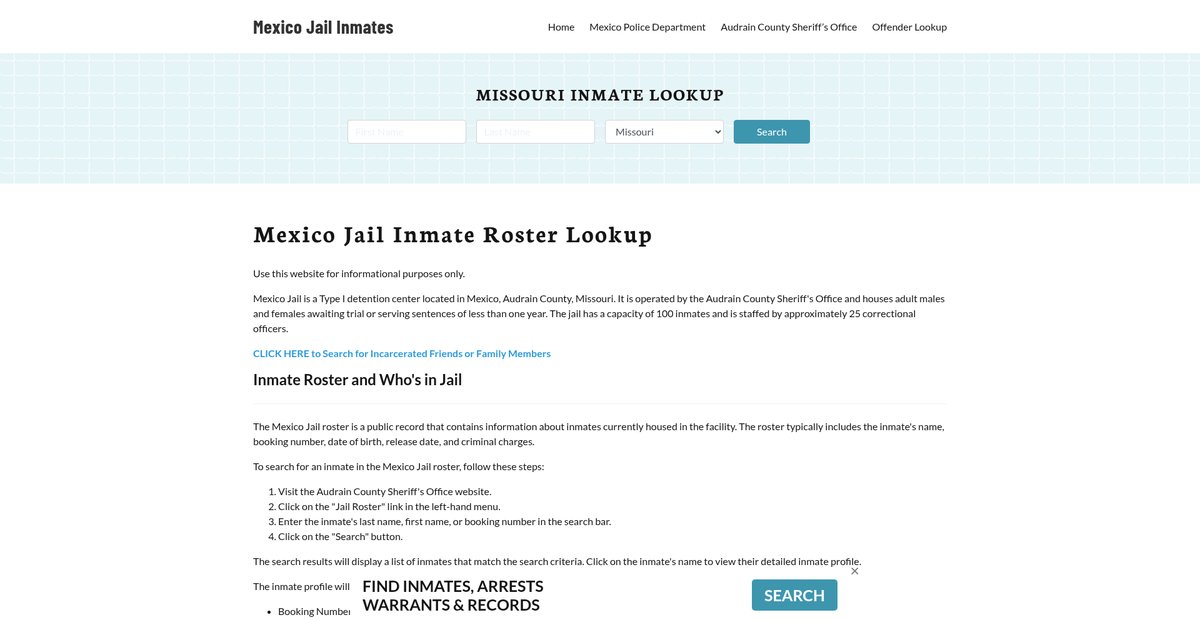 Preview of mexicojail.org