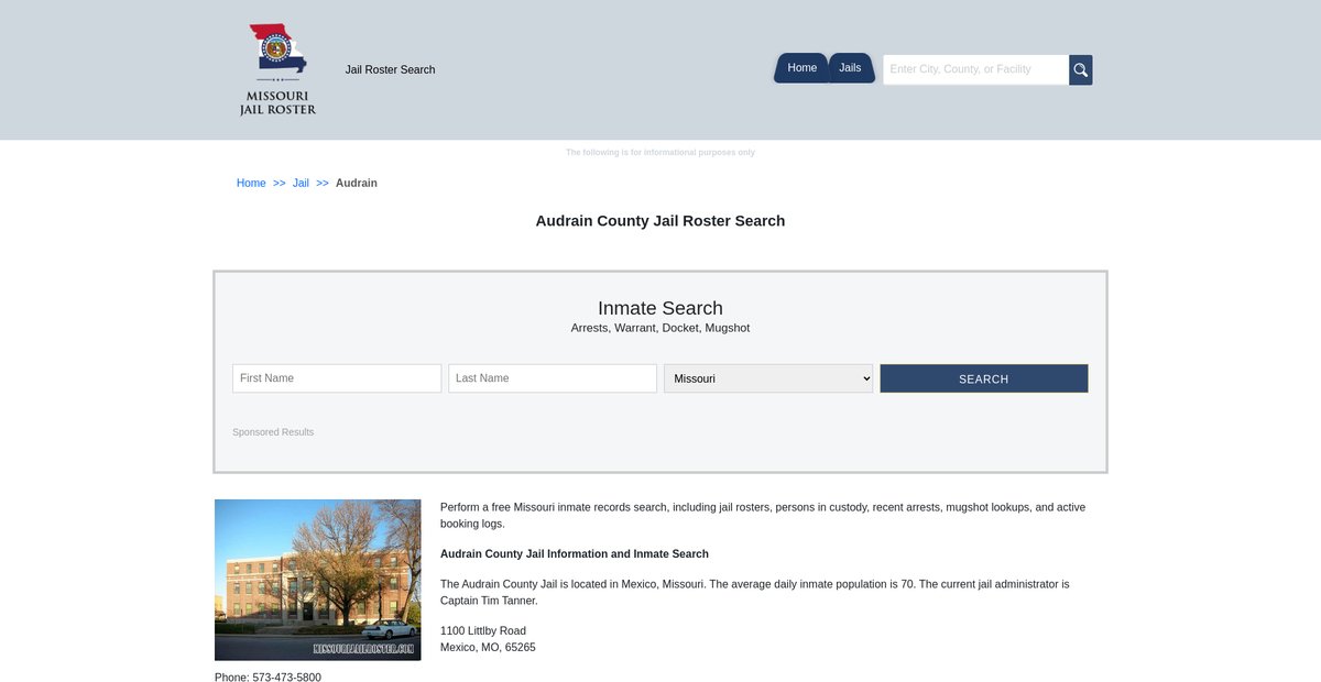 Preview of missourijailroster.com