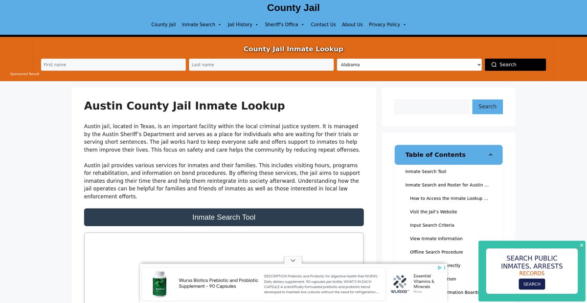 Preview of austin.countyjail.org