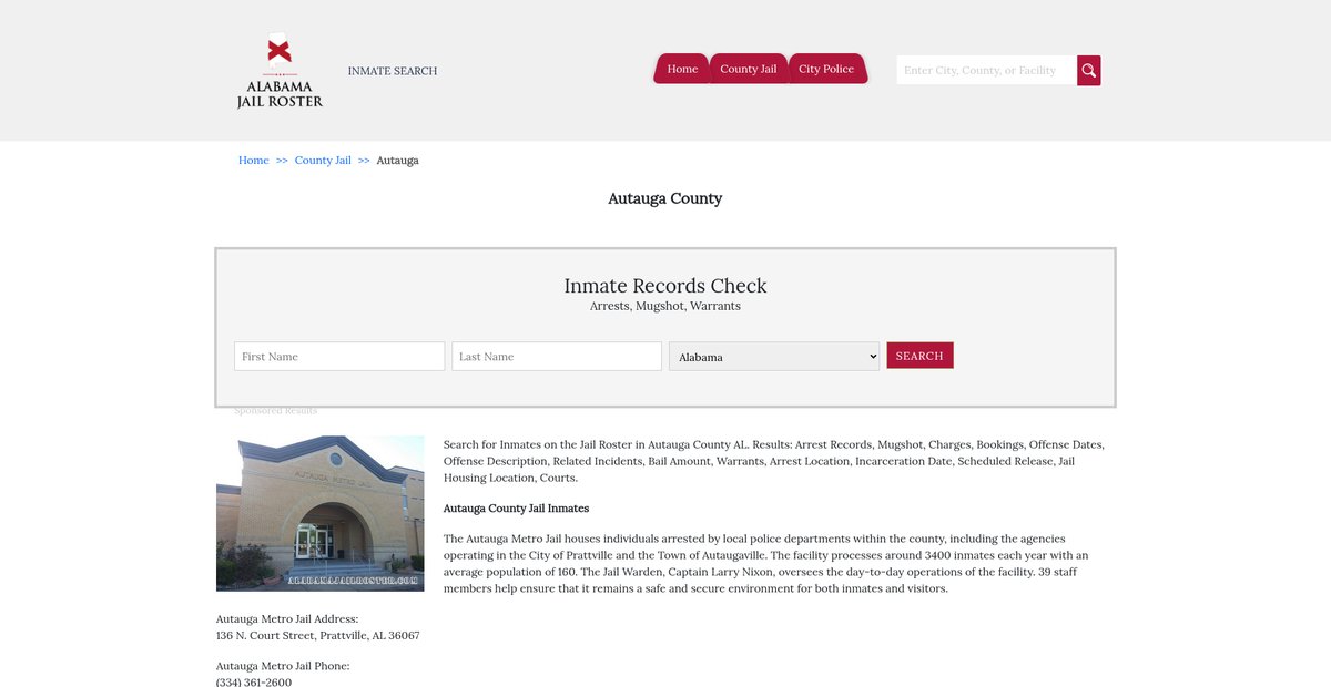 Preview of alabamajailroster.com