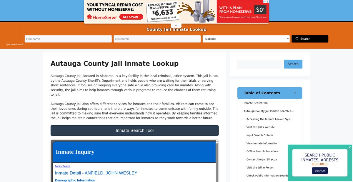Preview of autauga.countyjail.org
