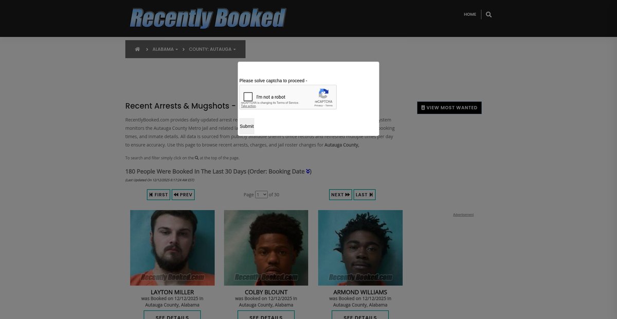 Preview of recentlybooked.com