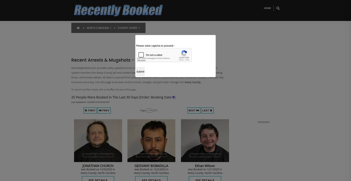 Preview of recentlybooked.com