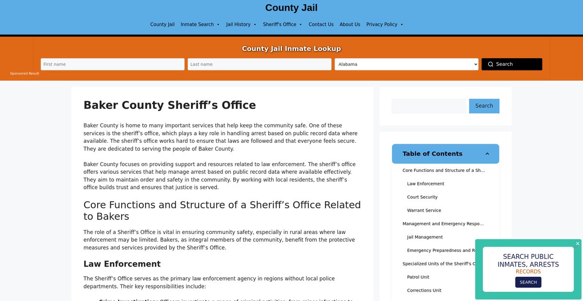 Preview of baker-sheriff-arrest-warrants.countyjail.org