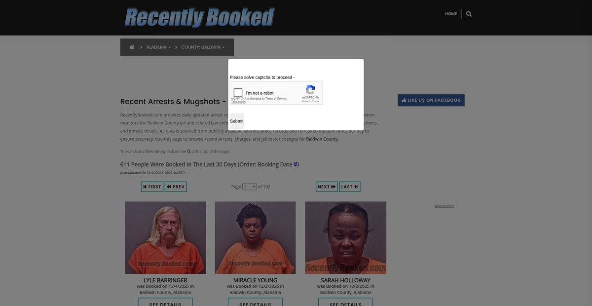 Preview of recentlybooked.com