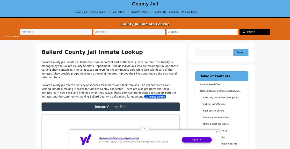 Preview of ballard.countyjail.org