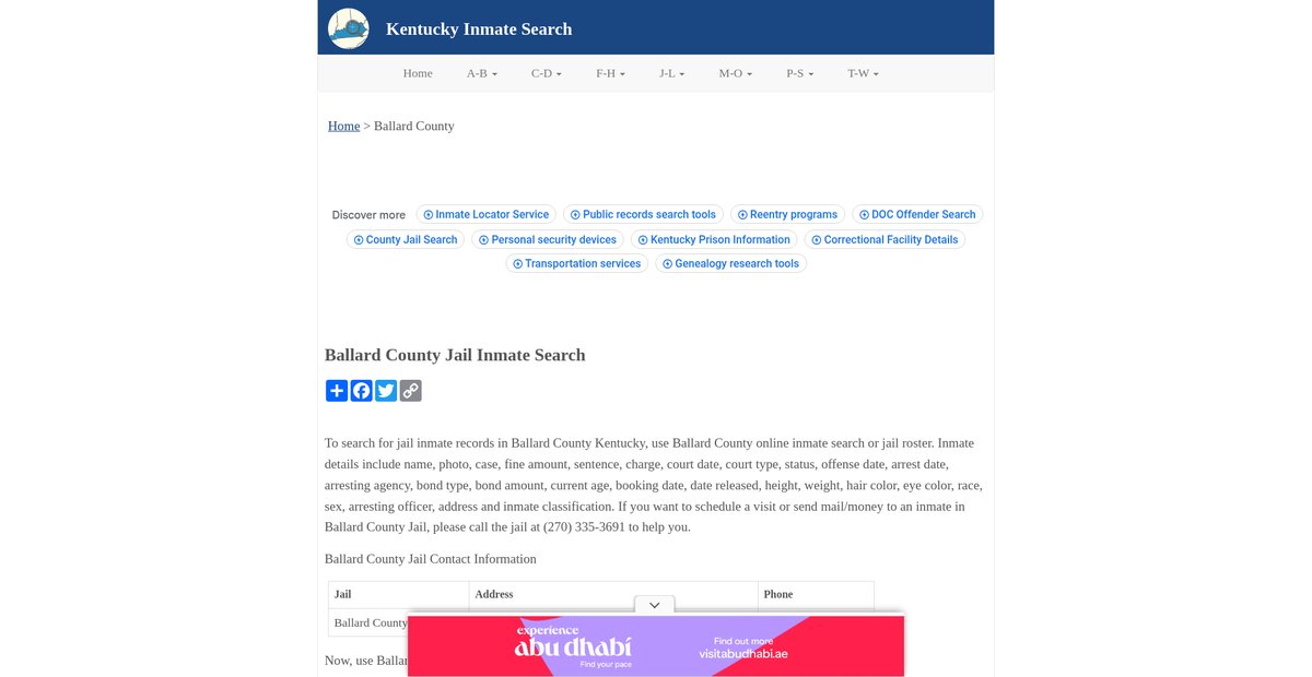 Preview of inmatesearchky.org