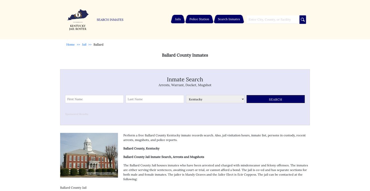 Preview of kentuckyjailroster.com