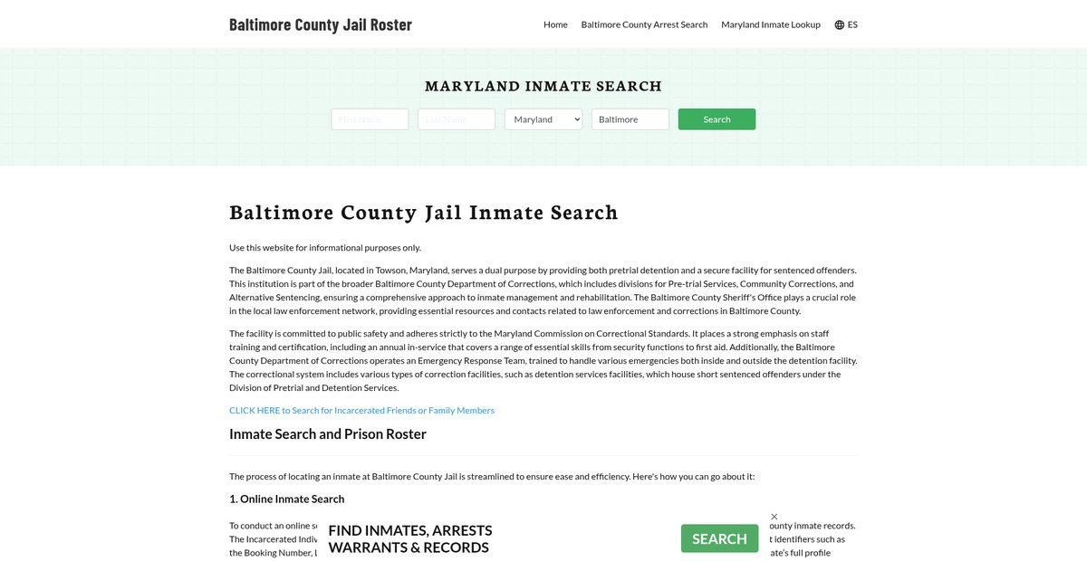 Preview of baltimorecountyjail.org
