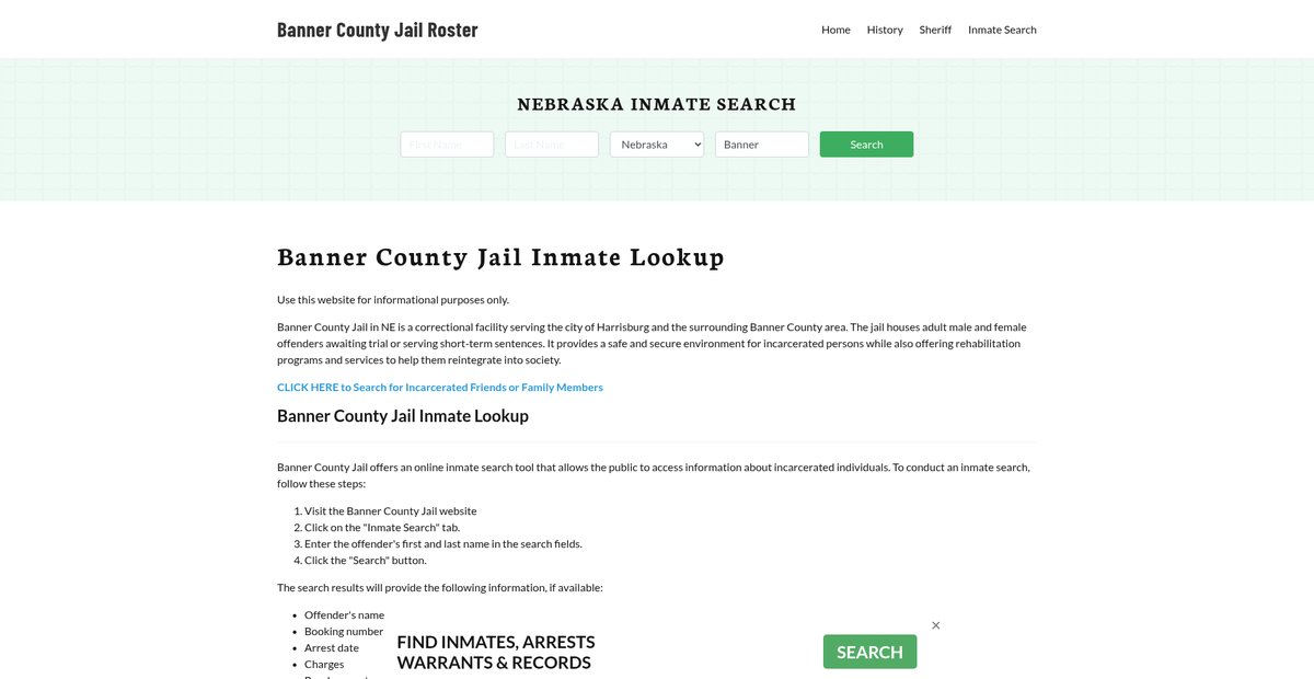 Preview of bannercountyjail.org
