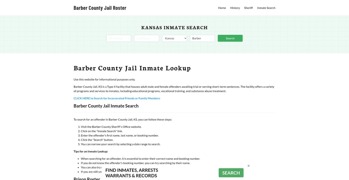 Preview of barbercountyjail.org