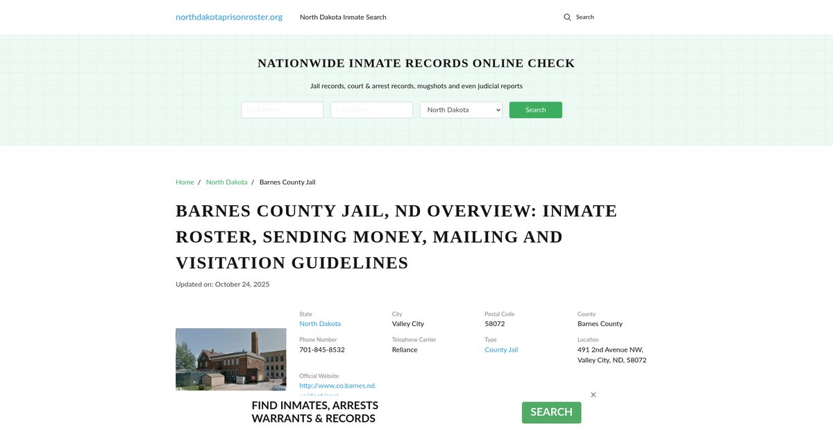 Preview of northdakotaprisonroster.org