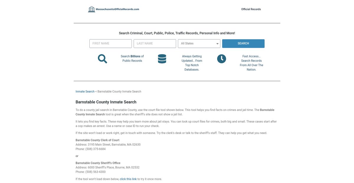 Preview of massachusettsofficialrecords.com