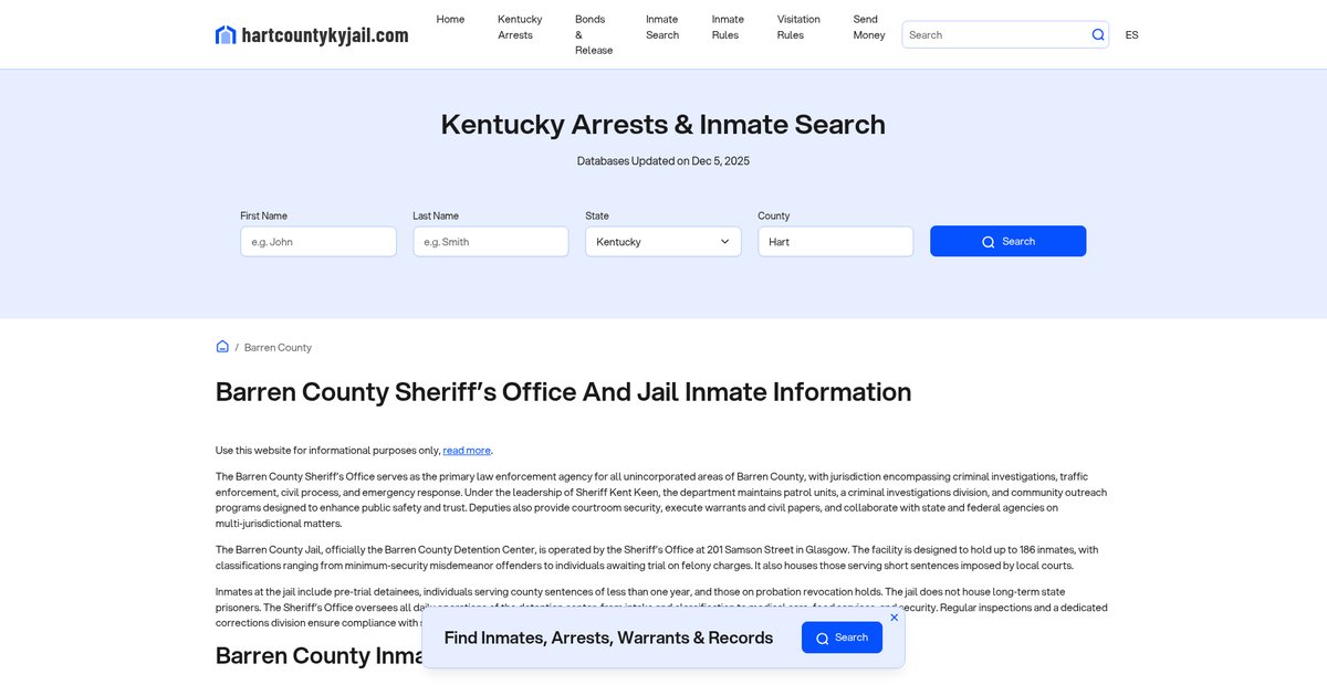 Preview of hartcountykyjail.com