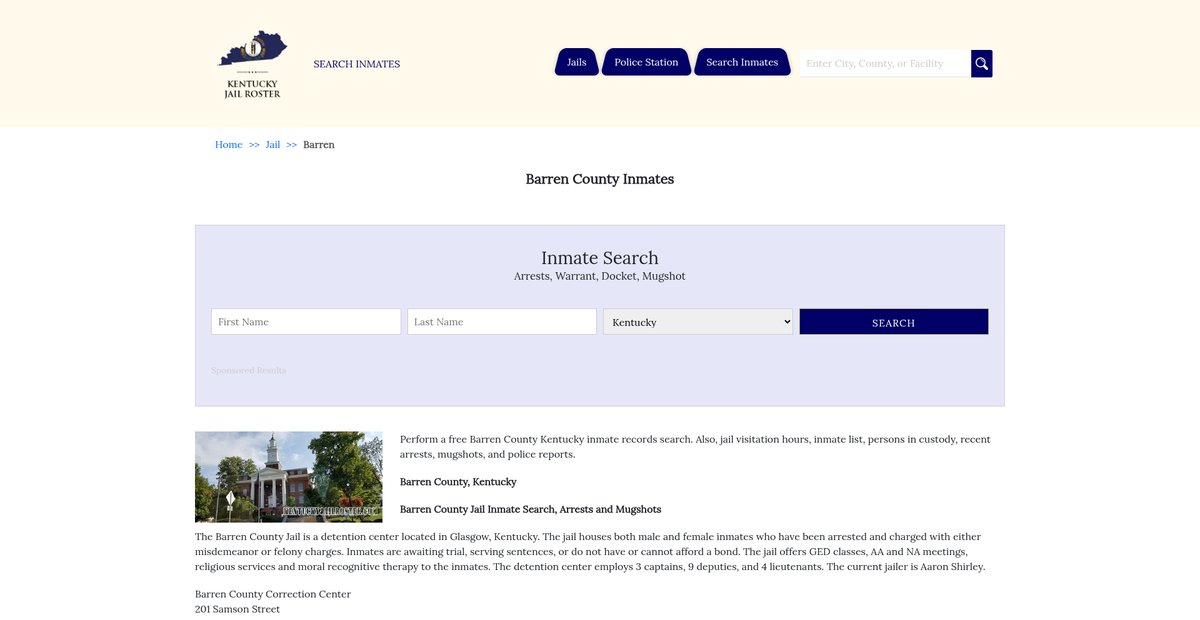 Preview of kentuckyjailroster.com