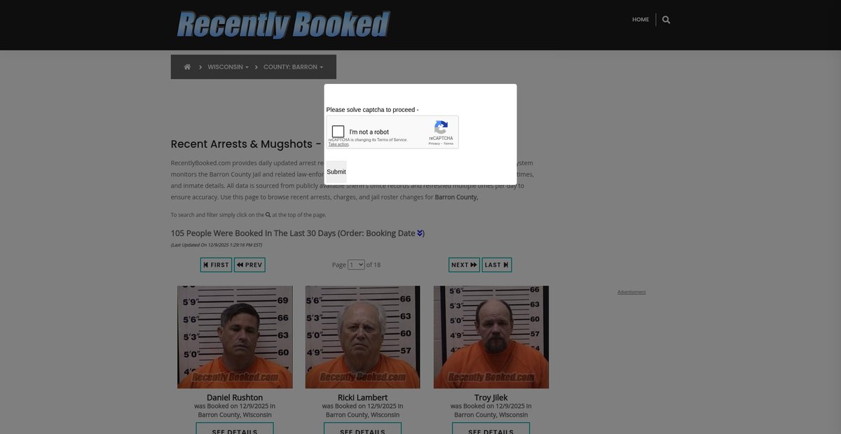 Preview of recentlybooked.com